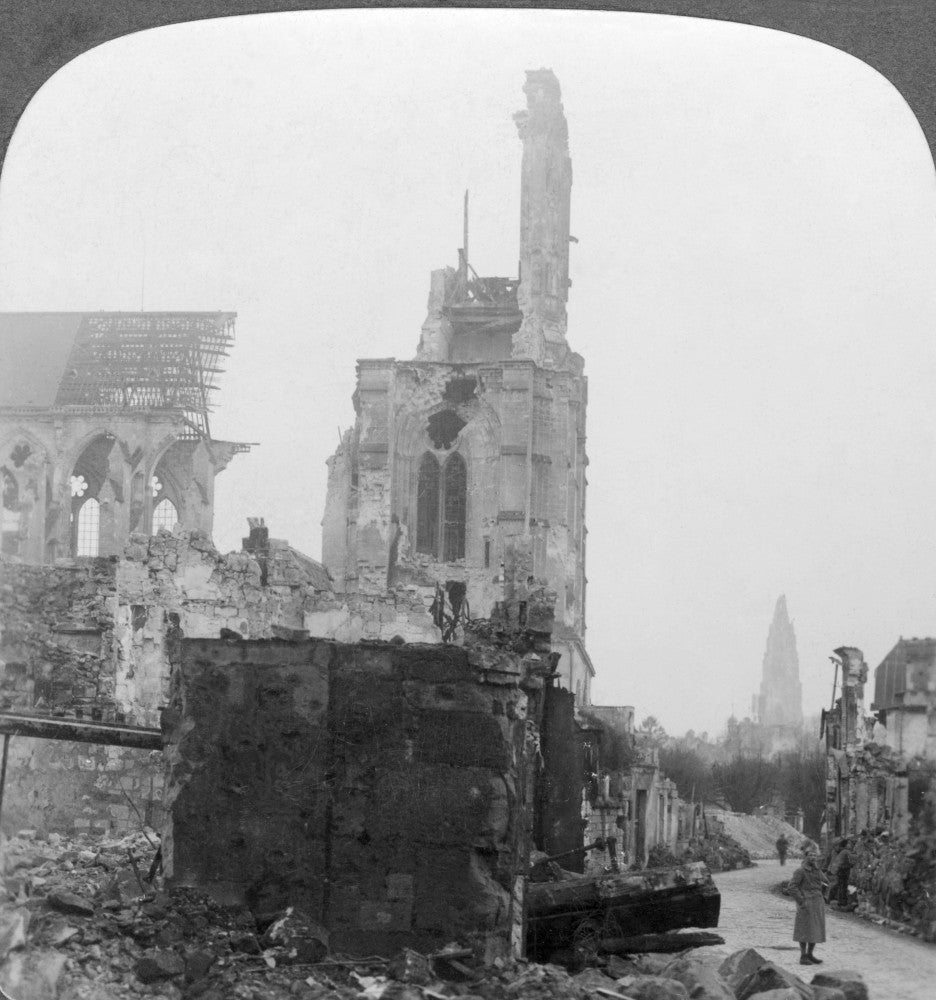 Ruins of Soissons and Its Two Great Cathedrals Fine Art Print, 1919