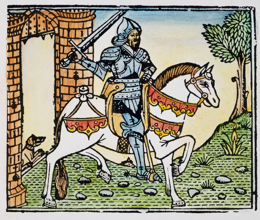 El Cid Campeador Fine Art Print - Spanish Woodcut by Granger Collection