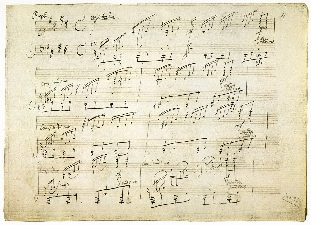 Beethoven's Moonlight Sonata Page Fine Art Print by Granger Collection