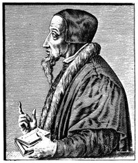 John Calvin French Theologian & Reformer 16th Century Engraving Print