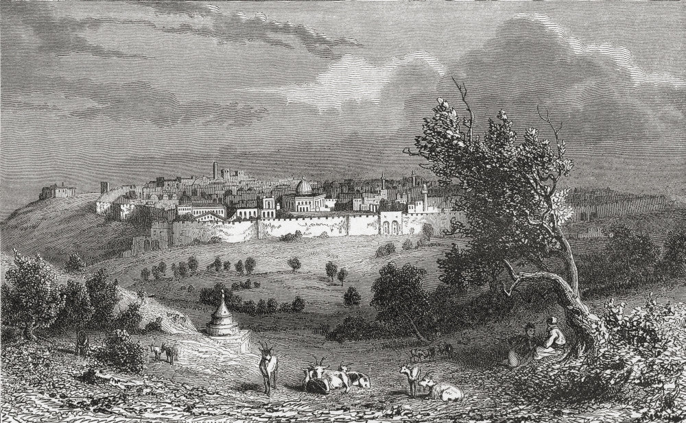 Jerusalem View from the Mount of Olives - 19th Century Fine Art Print