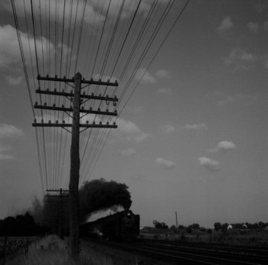Power Lines and Freight Train Fine Art Print