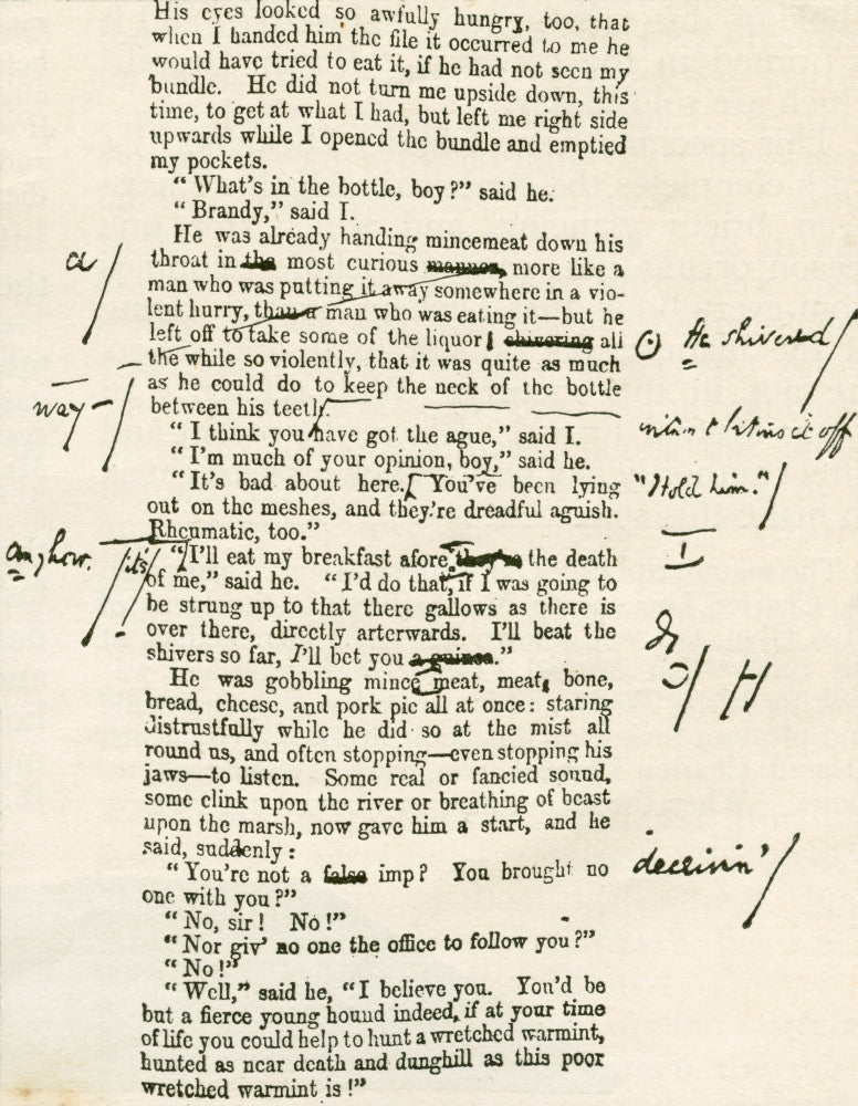 Page Proof from Great Expectations with Dickens' Corrections Fine Art Print