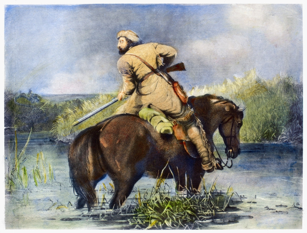 The Trapper's Last Shot - Steel Engraving Art Print by William Tylee Ranney