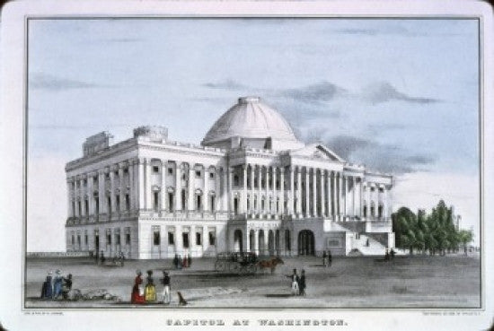 Capitol at Washington Color Lithograph by Currier & Ives - Library of Congress