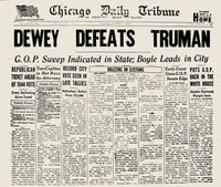 1948 Presidential Campaign Chicago Tribune Front Page Poster Print