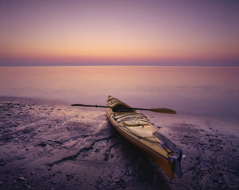Kayak and Sea at Dawn Fine Art Print - Pointe Carleton, Quebec