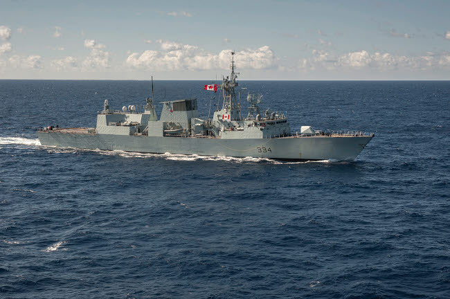 HMCS Regina Canadian Frigate Fine Art Print by Stocktrek Images