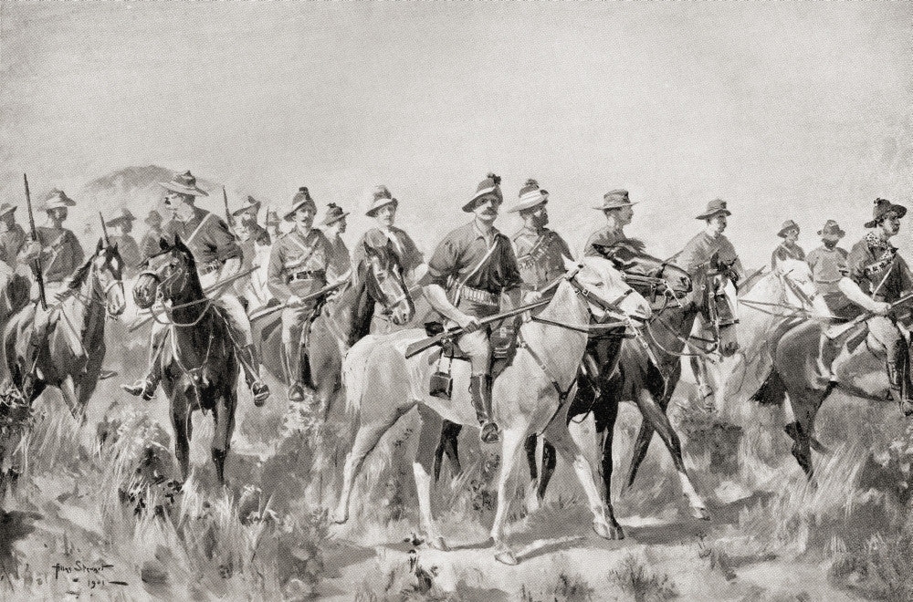 Australian Bushmen Marching During the Second Boer War Fine Art Print by Louis Creswicke