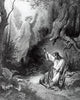 Christ at Mount of Olives Engraving Print by Gustave Dore