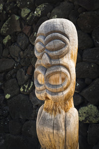 Tiki at Pu'uhonua O Honaunau National Historic Park Fine Art Print by Russ Bishop