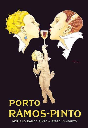 Romantic Cupid and Couple Fine Art Print by Rene Vincent