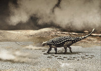Saichania Chulsanensis Dinosaur in Sandstorm Fine Art Print