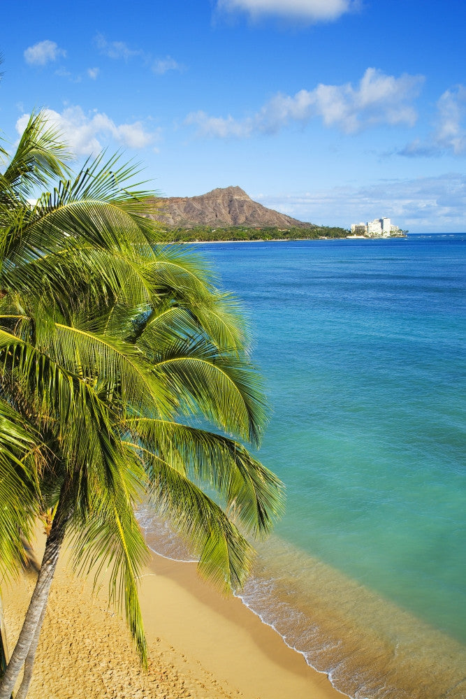 Hawaii Waikiki Art Print - View of Diamond Head - Fine Art Poster