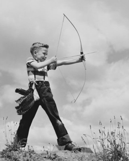 Boy Aiming Bow and Arrow Fine Art Print - Various Sizes Available