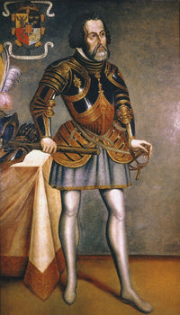 Hernando Cortes Oil Painting Fine Art Print - 16th Century