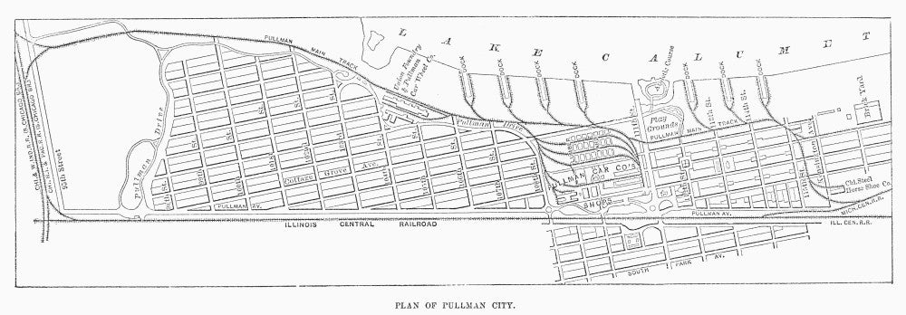 Historical Map of Pullman, Illinois (C1885) - Fine Art Print by Granger Collection