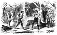 Knife Duel Fine Art Print - 1865 Line Engraving