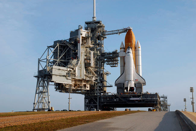 Space Shuttle Discovery Launch Pad Fine Art Print by Stocktrek Images