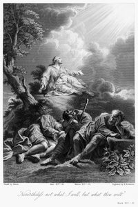 The Agony In The Garden Fine Art Print - Steel Engraving by Jean Restout
