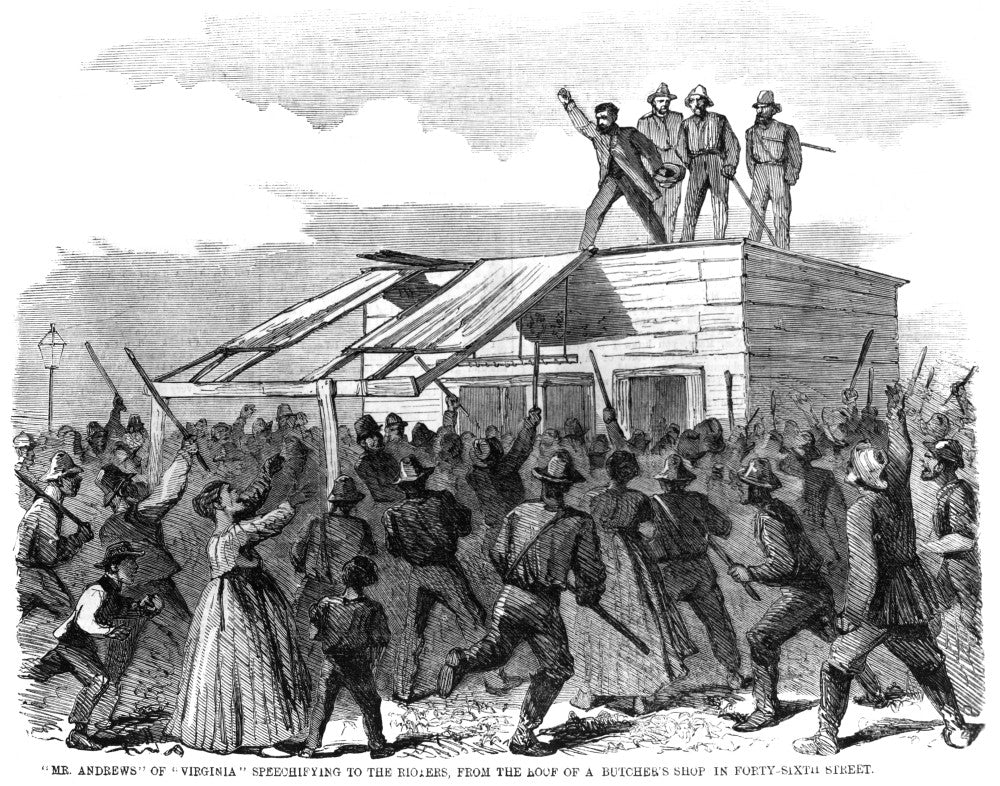 New York Draft Riots 1863 Engraving Poster Print by Granger Collection
