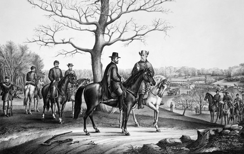 Lee's Surrender Fine Art Print - 1865 Lithograph by Granger Collection