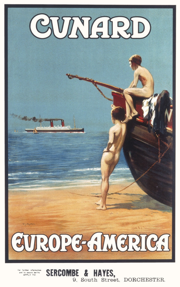 Cunard Line Vintage Poster Print by Mary Evans Picture Library