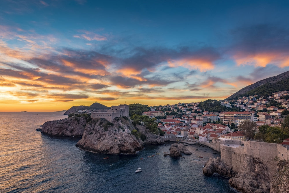 View of Fort Lovrjenac at Sunset Fine Art Print by Dosfotos