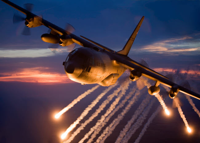 C-130 Hercules Flares Mission Poster Print by HIGH-G Productions