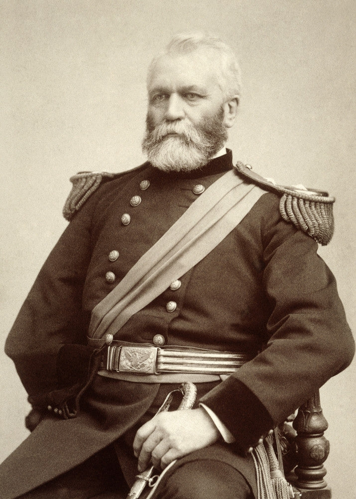 Oliver Otis Howard Cabinet Photograph by Napoleon Sarony - Fine Art Print