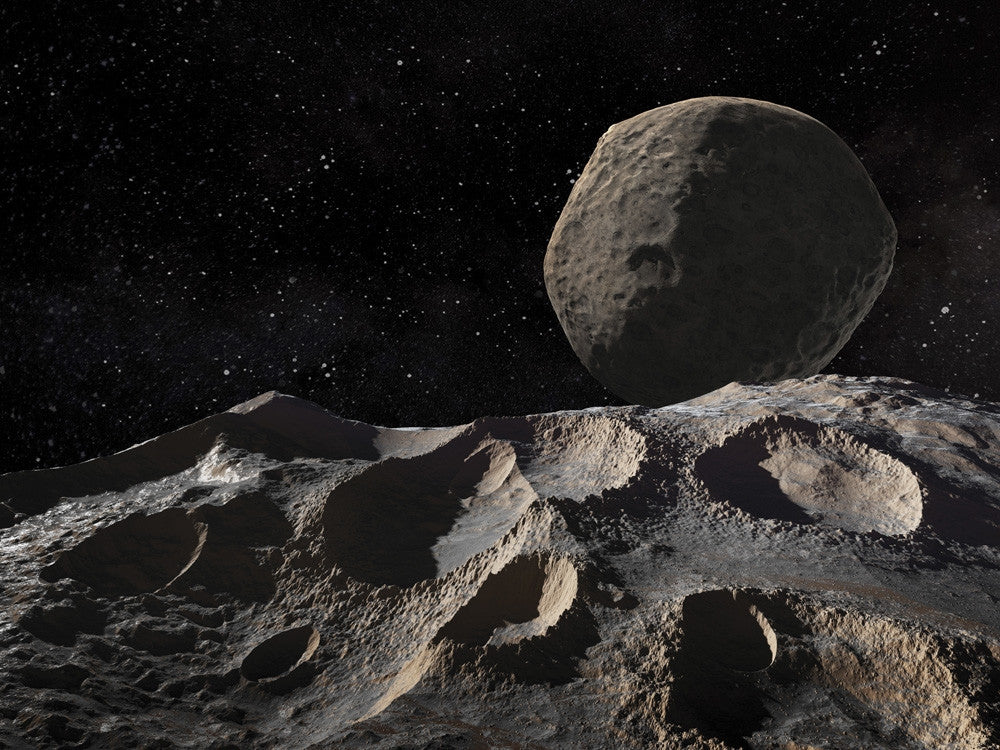 Dactyl Moon Above Asteroid Ida Fine Art Print by Steven Hobbs