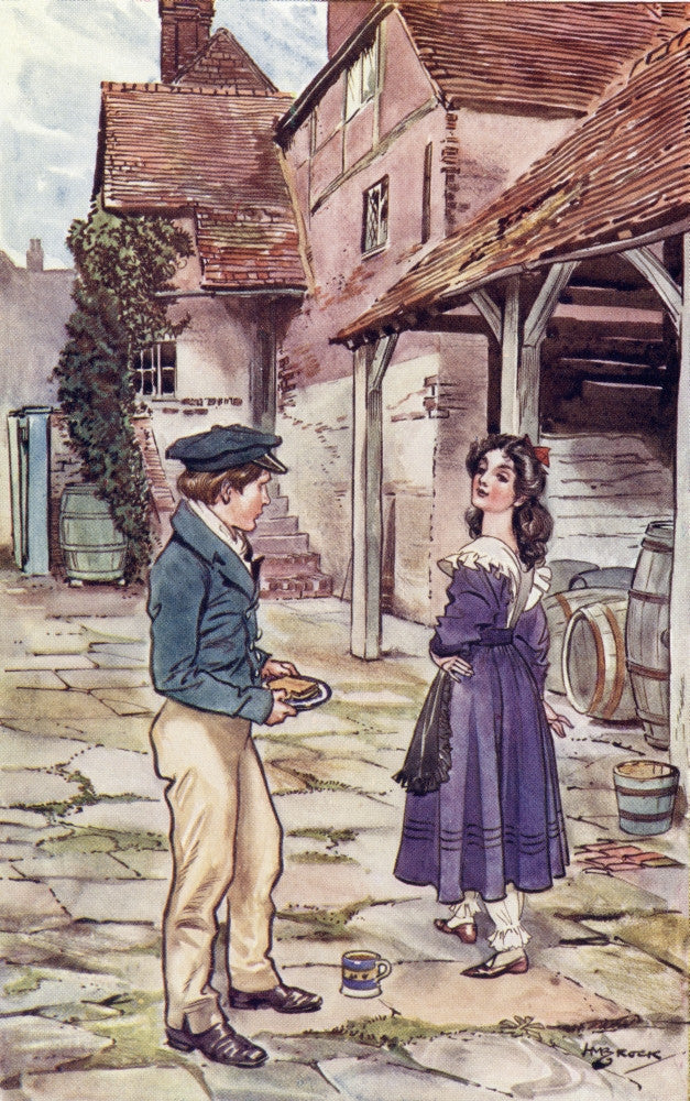Pip and Estella Art Print - Frontispiece by H.M. Brock from Great Expectations
