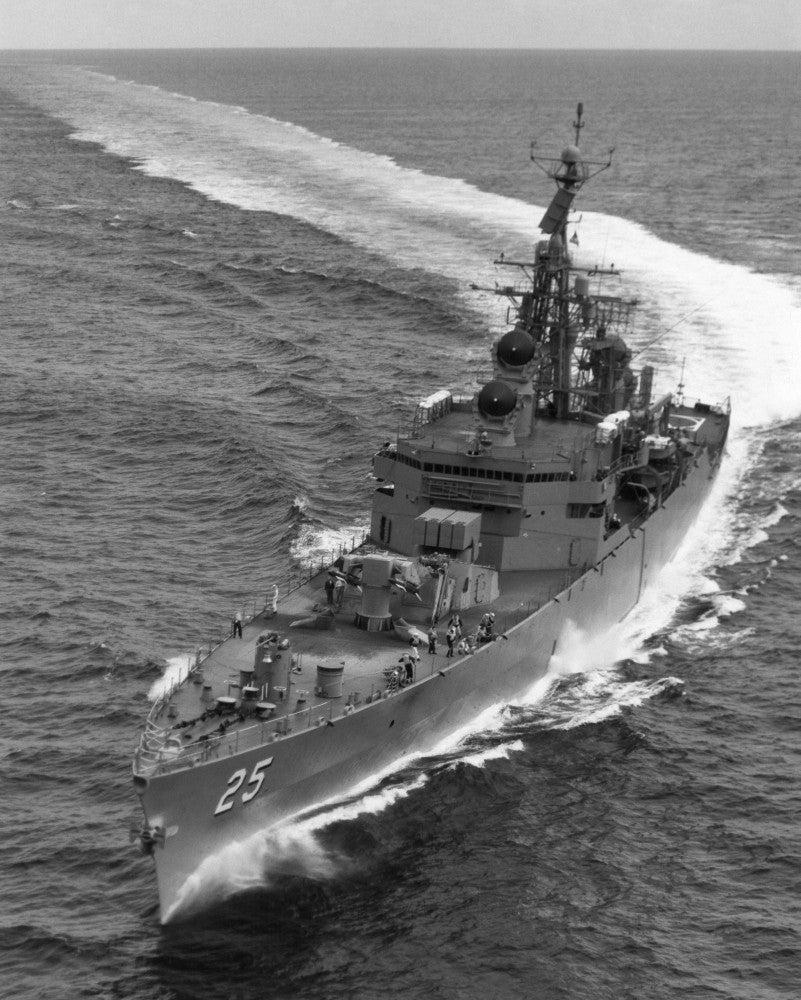 USS Bainbridge 1968 Aerial View Fine Art Print by Granger Collection