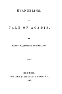 Longfellow's Evangeline Title Page Fine Art Print (1847)