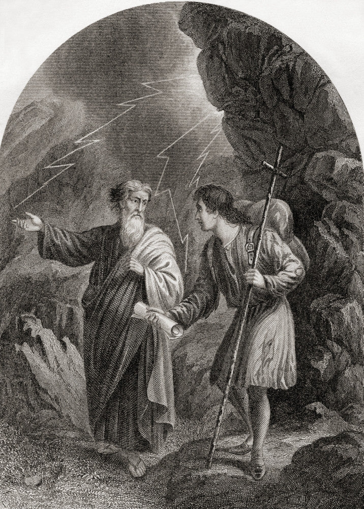 Christian and Evangelist Fine Art Print from The Pilgrim's Progress by John Bunyan