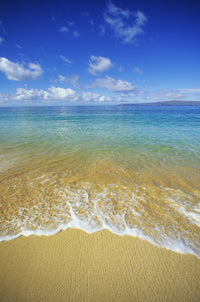Hawaii Makena Beach Fine Art Print - Textured Foamy Shoreline