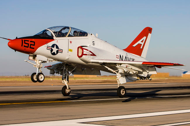 US Navy T-45 Goshawk Taking Off Fine Art Print by Rob Edgcumbe