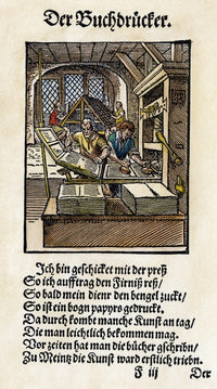Printing Office Woodcut Print by Jost Amman (1568) | Granger Collection