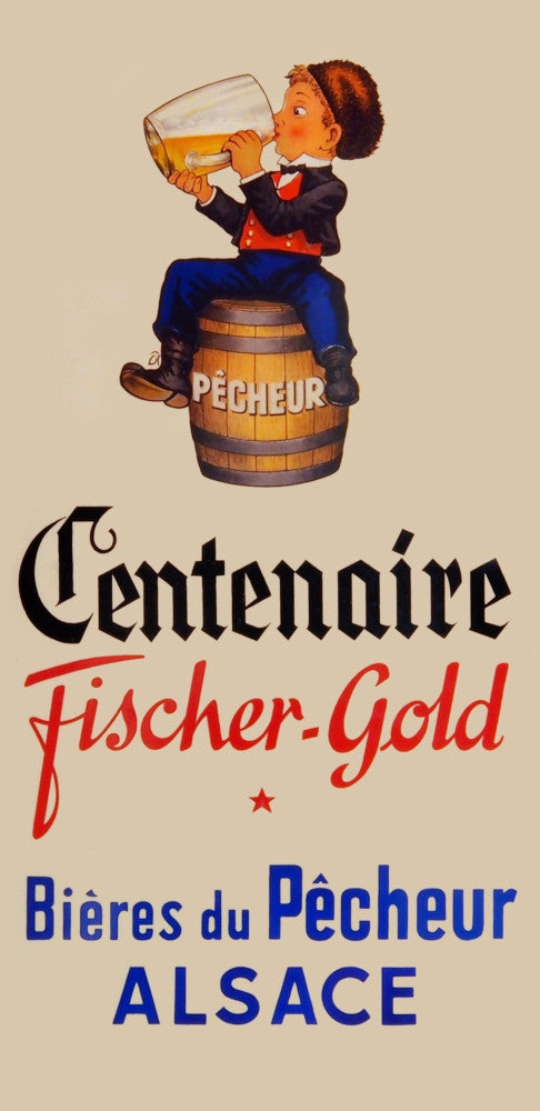 Centenaire Fischer-Gold Bières du Pêcheur Alsace Fine Art Print