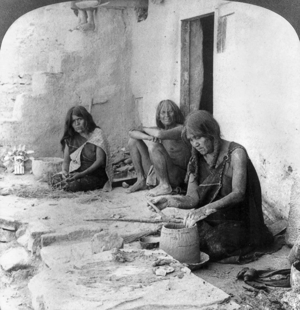 Hopi Potters C1903 Fine Art Print - Na Hopi Woman Coiling Clay