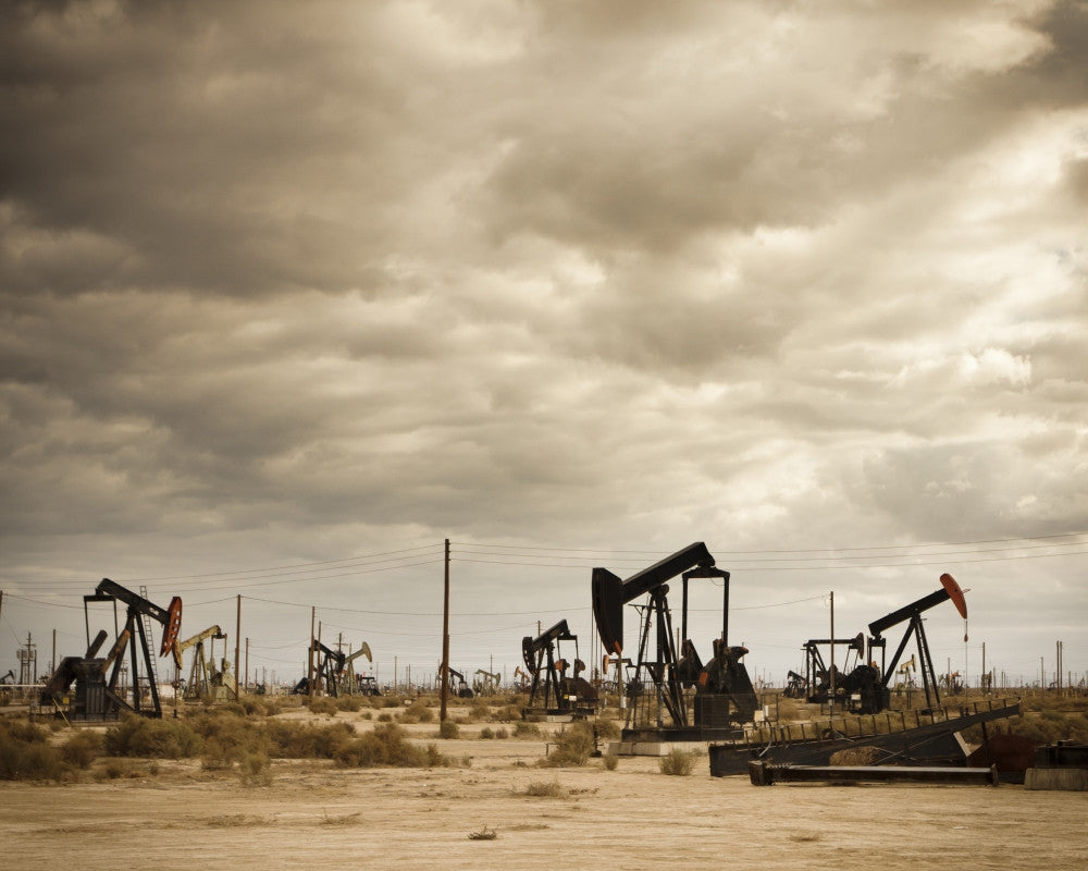 Oil Field in Desert Fine Art Print by Design Pics