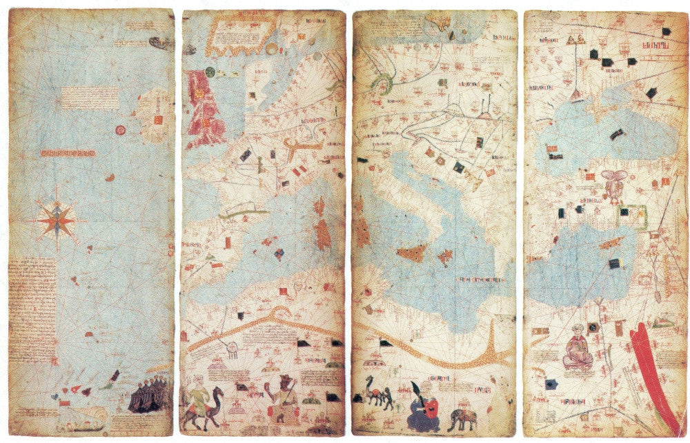 World Map Fine Art Print - Catalan Atlas, 1375 by Science Source