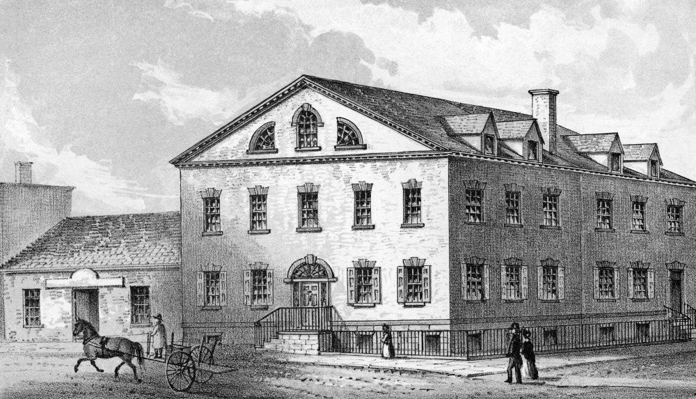 New York House Lithograph Print by George Hayward - 1840