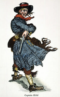 William Kidd Line Engraving Poster Print - Scottish Pirate Art