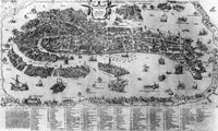 Venice Map Fine Art Print - Line Engraving, 1566 by Granger Collection