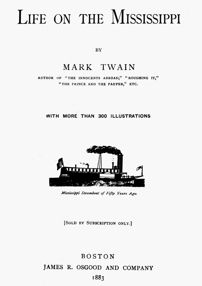 Twain Title Page Fine Art Print - Life on the Mississippi (1883)