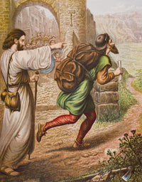 Evangelist Guides Christian in The Pilgrim's Progress - Fine Art Print