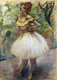 Dancer in Yellow Fine Art Print by Edgar Degas