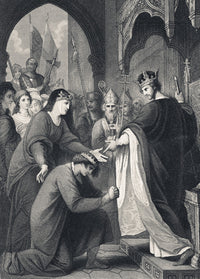John Submits to King Richard I - Historic Fine Art Print (Circa 1890)