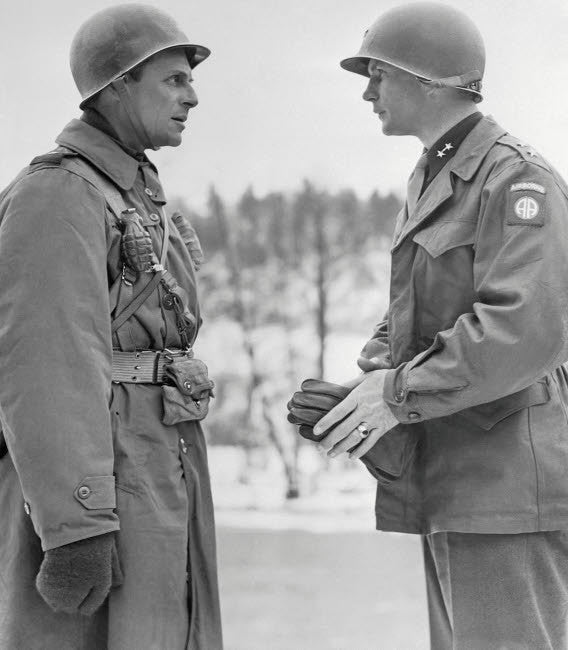 Major General Matthew Ridgway and James Gavin Battle of the Bulge Poster Print by John Parrot